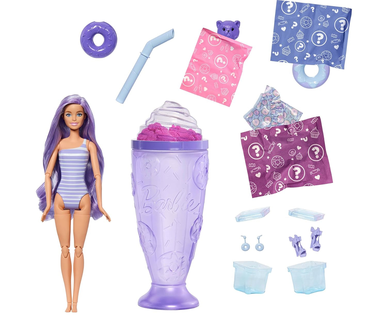 Barbie Pop Reveal Series Fashion Doll Cool  Cupcake Morado