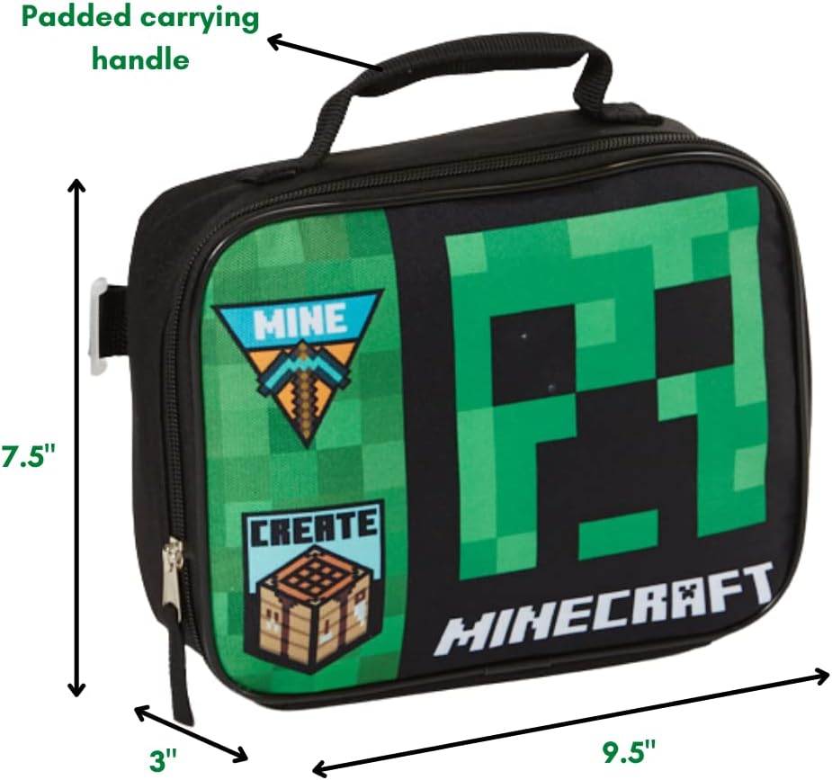 Bolso Escolar Minecraft con lonchera