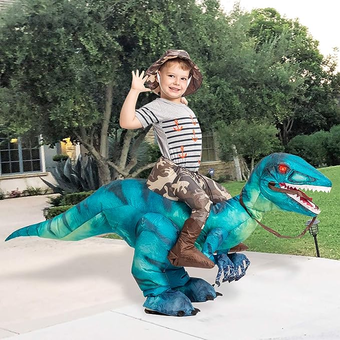 Disfraz inflable de dinosaurio para niños