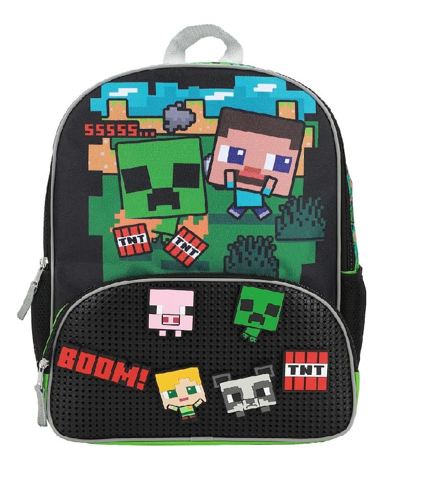 Bolso Minecraft con dijes de goma