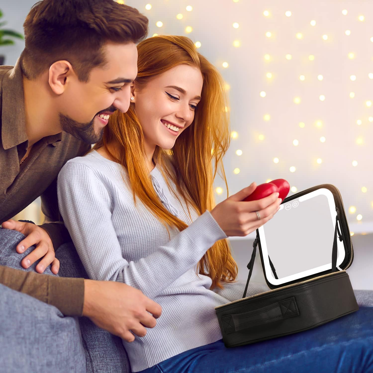 Bolso de maquillaje con luz LED