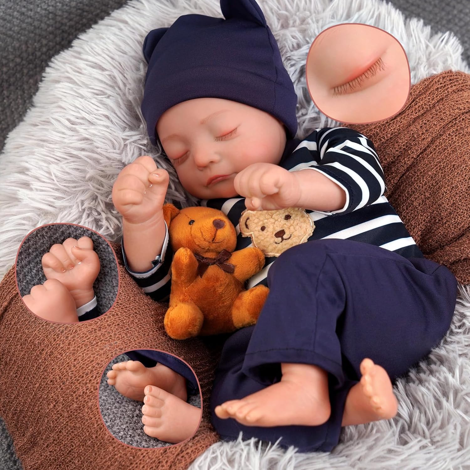 Bebé Reborn realista niño con latido del corazón
