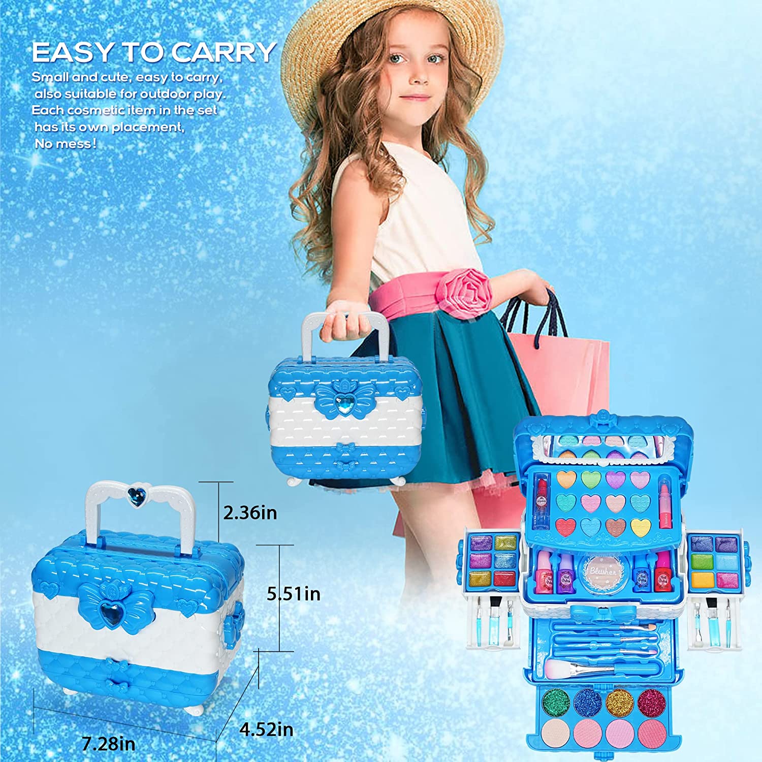 Kit de maquillaje para niñas Azul