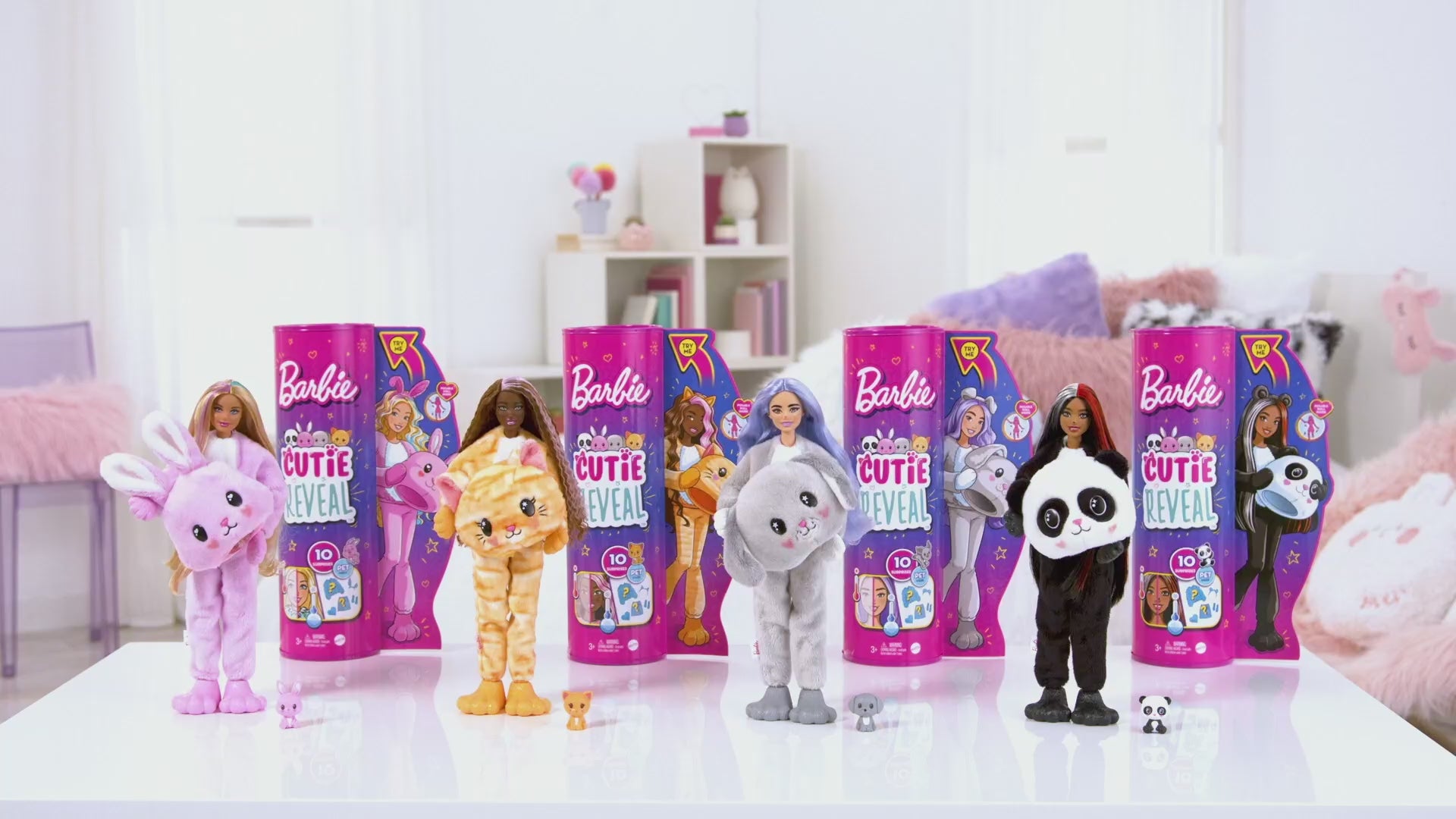 Barbie Cutie Reveal - Muñeca con disfraz de Conejito incluyen minimascota