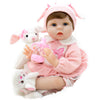 Aori Reborn Baby Doll - Muñeca de niña realista  con set de conejitos