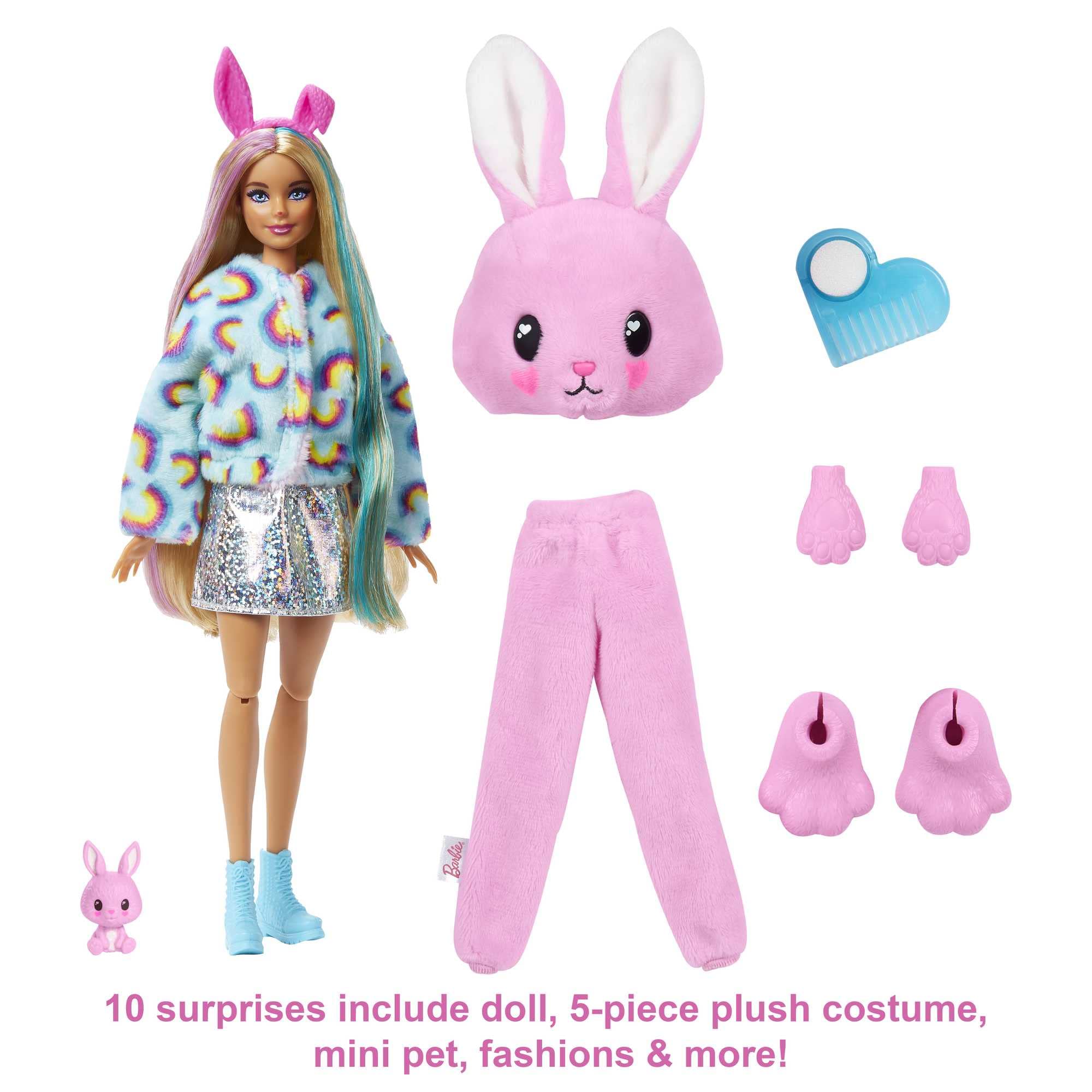 Barbie Cutie Reveal - Muñeca con disfraz de Conejito incluyen minimascota