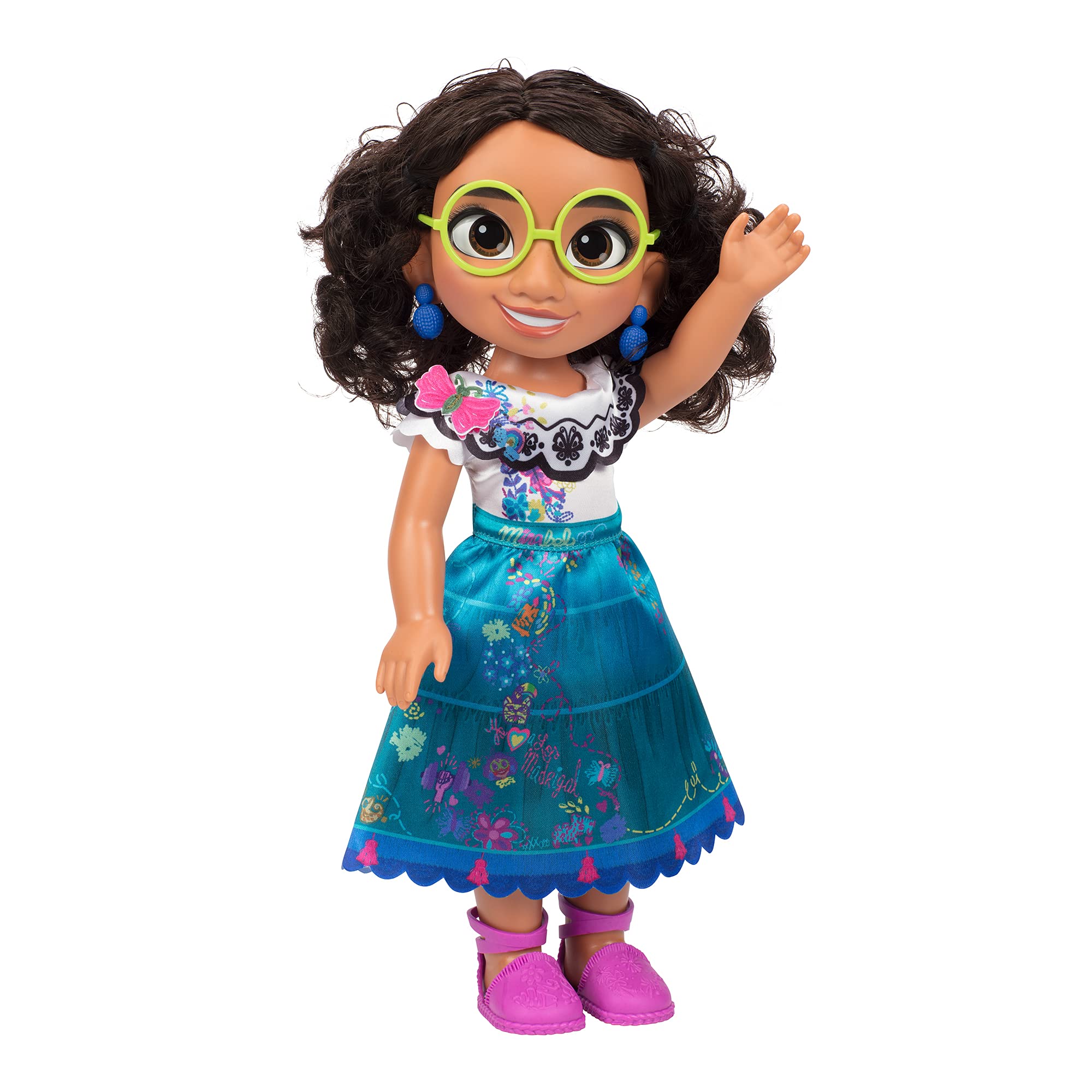 Disney Encanto Mirabel Doll - Muñeca articulada de moda de 14 pulgadas con gafas y zapatos