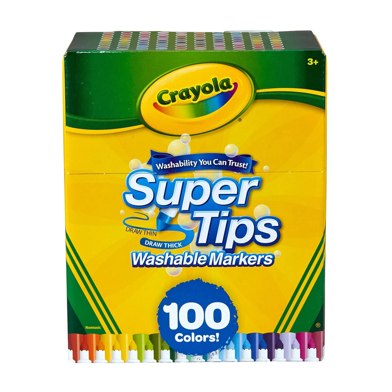 Juego De Marcadores Crayola Super Tips, Marcadores Lavables 100 Colores