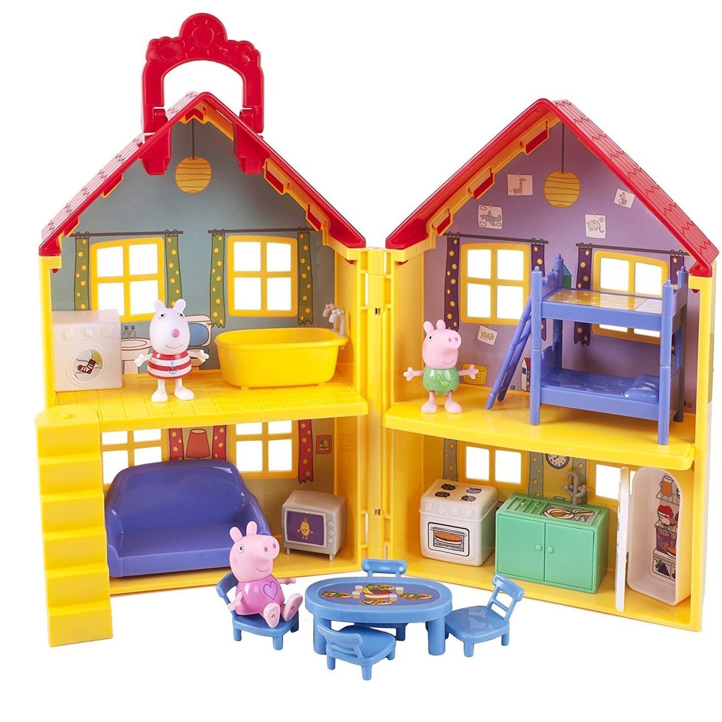 Casa de Peppa Pig figuras de personajes y accesorios de habitación