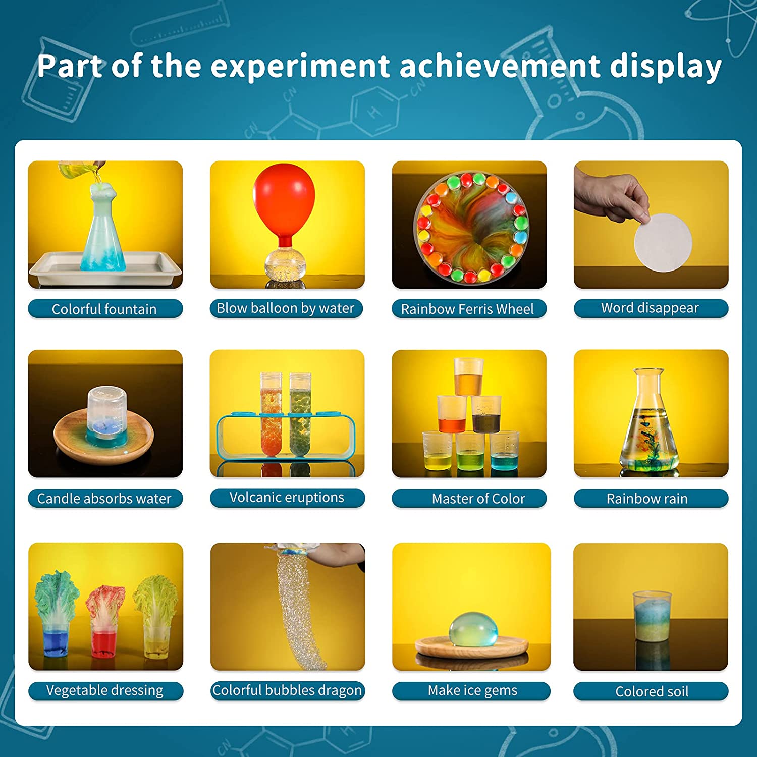 Kit de ciencia con 30 experimentos de laboratorio científico