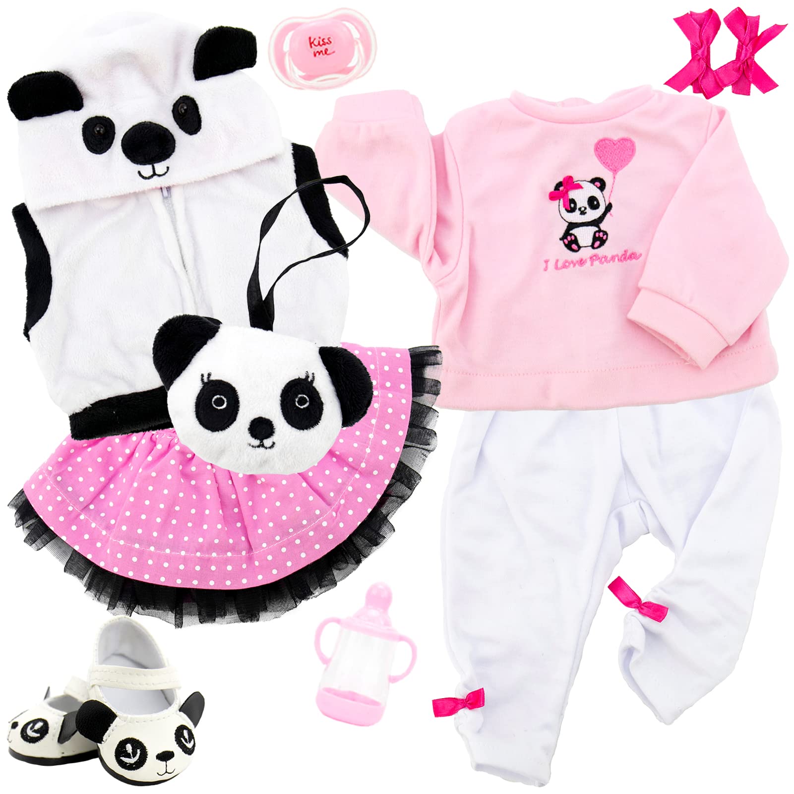 Aori Muñecas de bebé Realistas con juego de regalo de panda