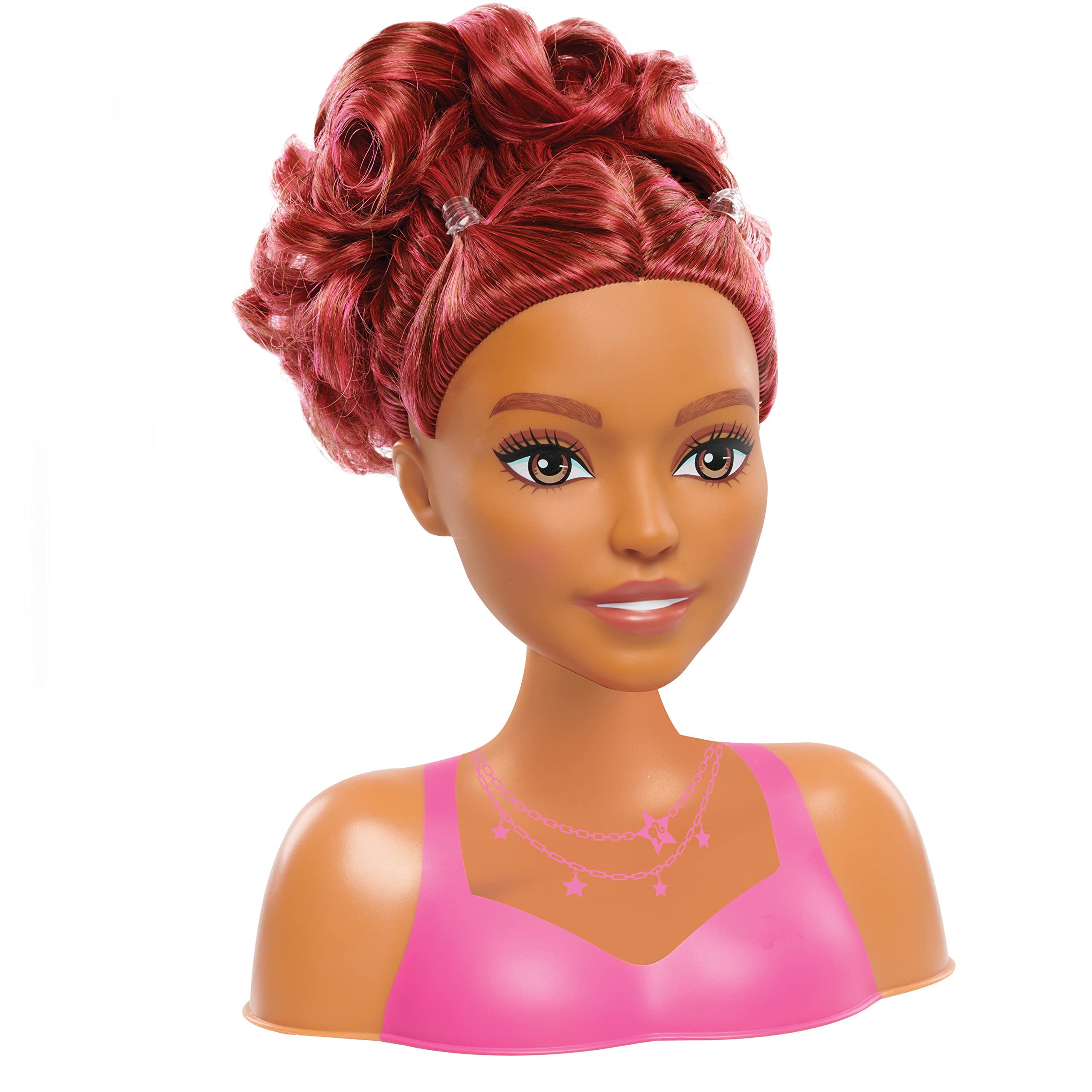 Barbie - Cabezal de peinado pequeño, cabello castaño con 17 piezas