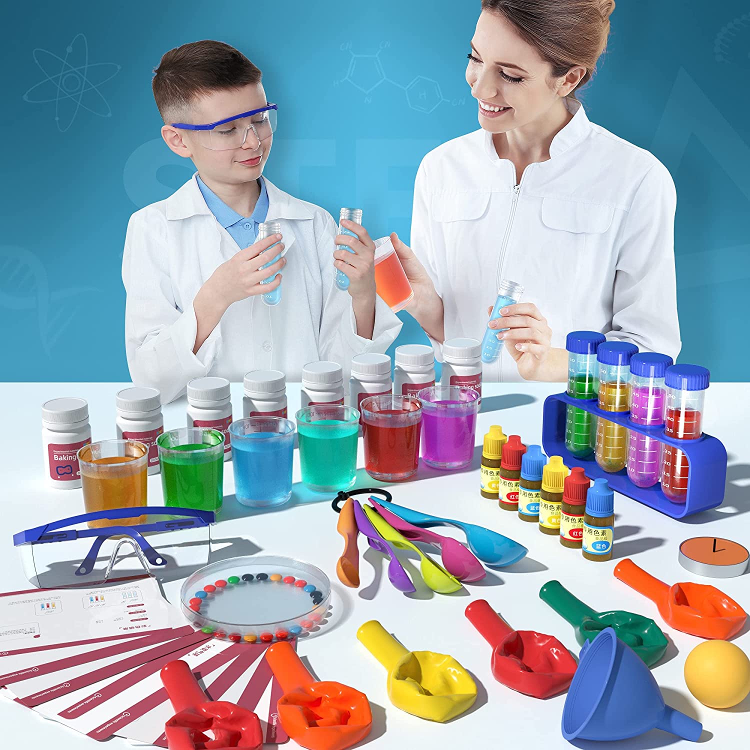 Kit de ciencia con 30 experimentos de laboratorio científico