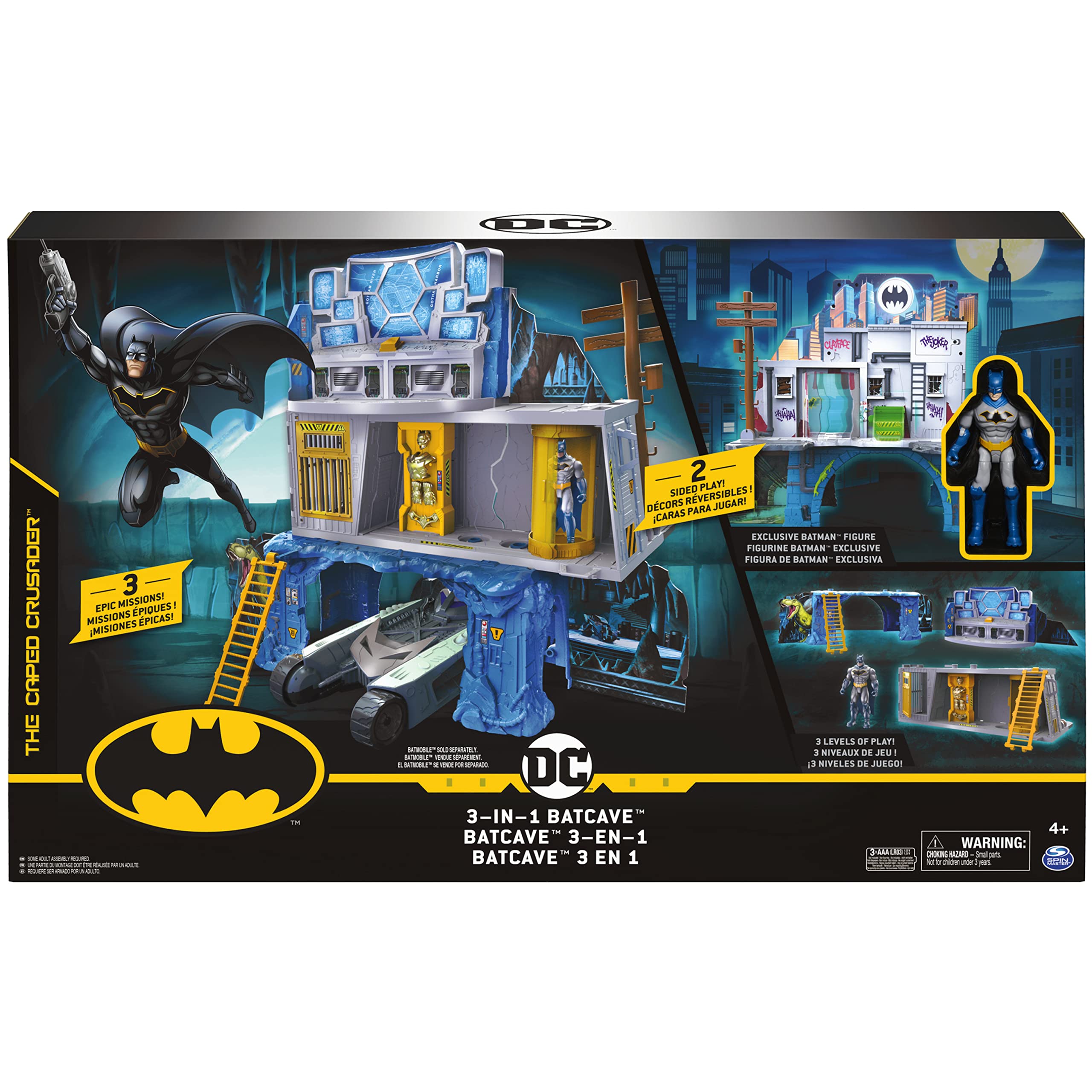 Batman Parque Infantil Batcave 3-en-1 con figura de acción