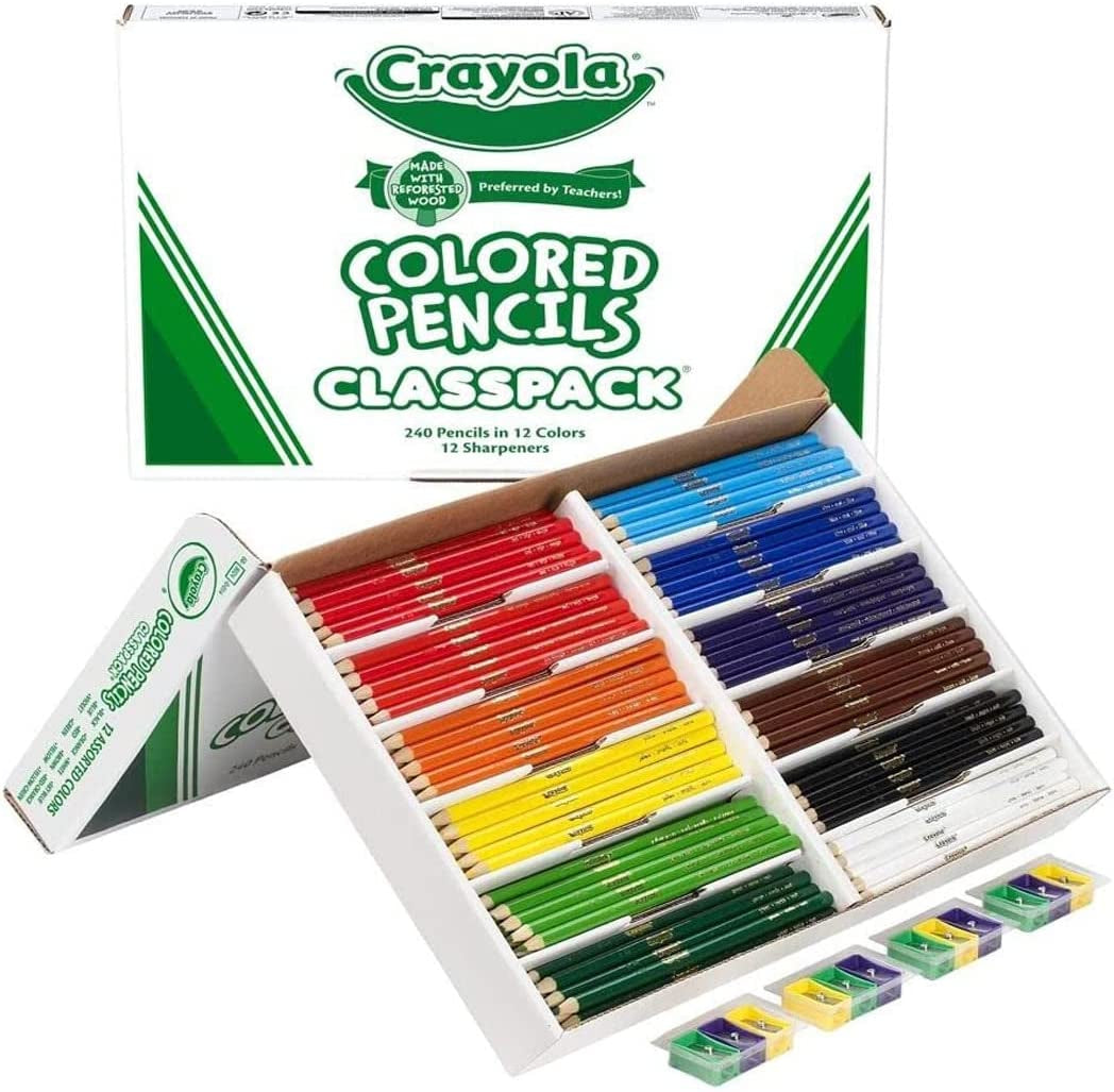 Crayola paquete para clase con 240 unidades de lápices de colores